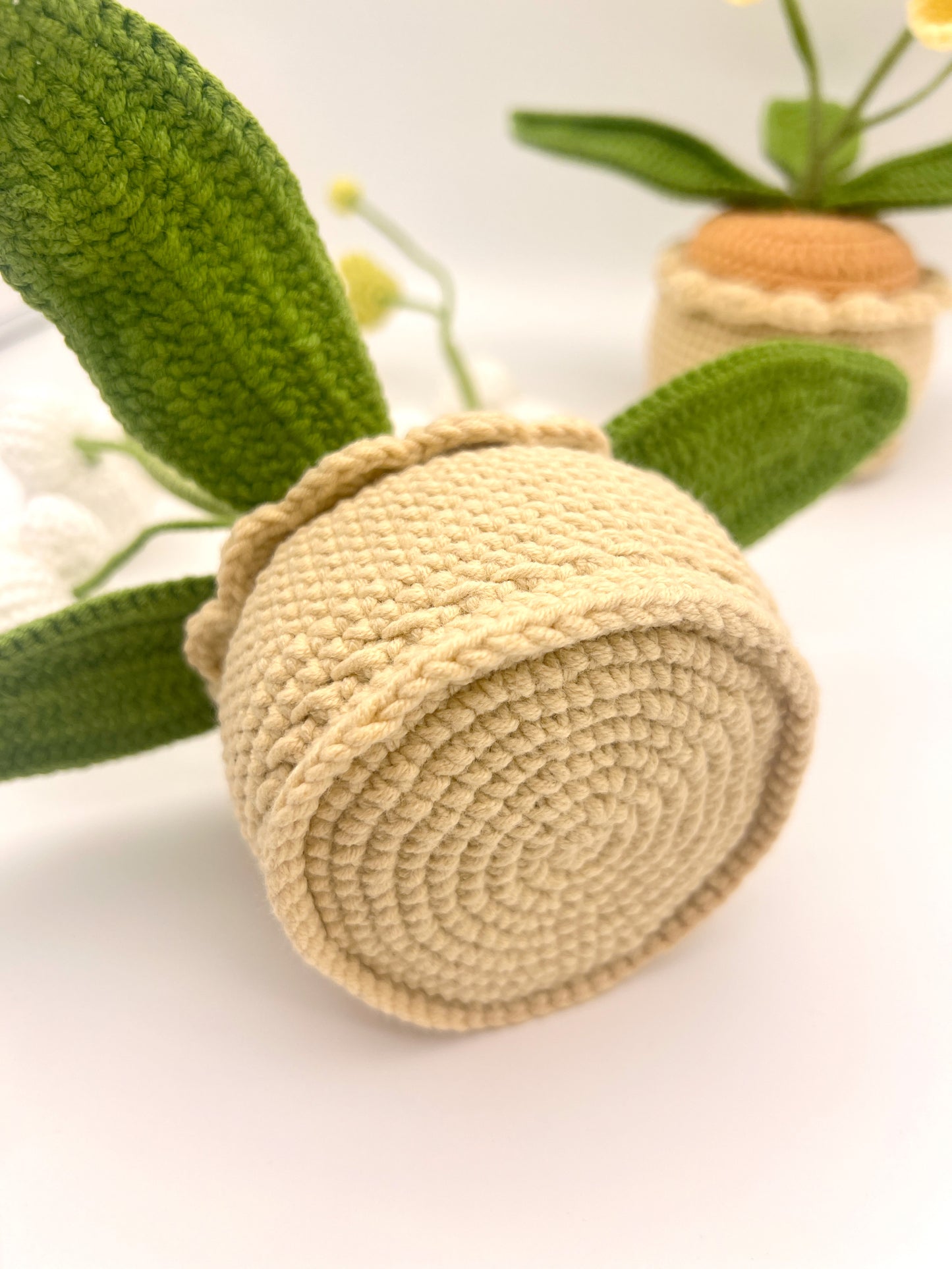 Crochet Orchid Flower Pots